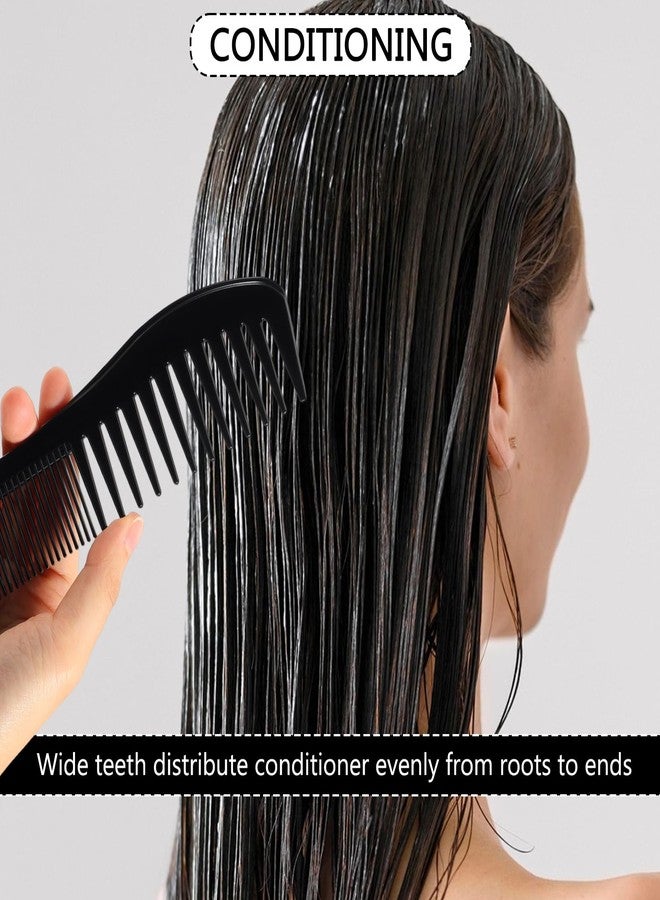 SIMPOR Detangling Hair Comb for Women Double Tooth with Wide and Fine Teeth Shower Combs for Wet Curly Style Barber Comb for Thin Thick Curly Straight Hair for Women Men Black - Image 5